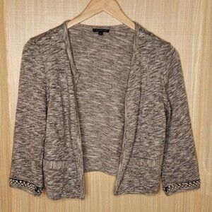 Express Knit Cropped Blazer With Beading
